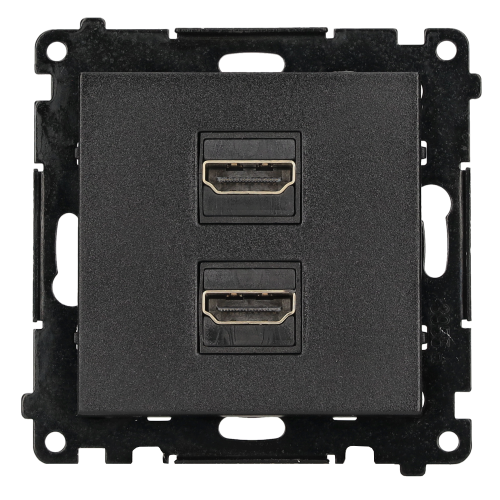 Gniazdo HDMI podwójne Simon 55 TGHDMI221.01/149 Kontakt-Simon czarny mat