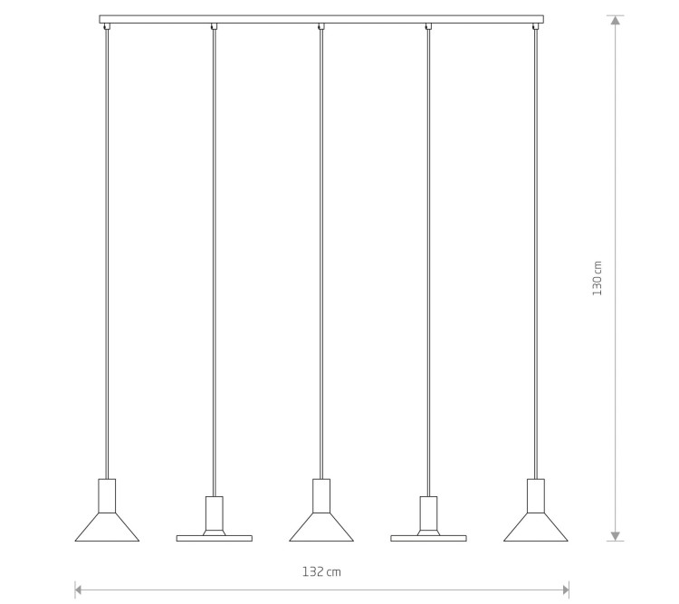Lampa sufitowa wisząca Industrialna Loft HERMANOS V WHITE/SOLID BRASS 8033 NOWODVORSKI Lighting 5xGU10 nowoczesna oprawa oświetleniowa metal mosiądz żyrandol biało-złoty biała zwis Inspiracje Premium