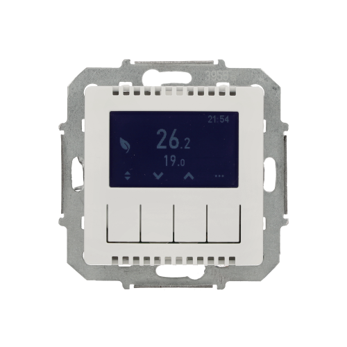 Regulator temperatury z wyświetlaczem (czujnik wewnętrzny lub sonda) Simon 82 8200811-030 Kontakt-Simon biały