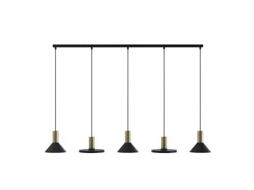 Lampa sufitowa wisząca Industrialna Loft HERMANOS V BLACK/SOLID BRASS 8032 NOWODVORSKI Lighting 5xGU10 nowoczesna oprawa oświetleniowa metal mosiądz żyrandol czarno-złoty czarna zwis Inspiracje Premium