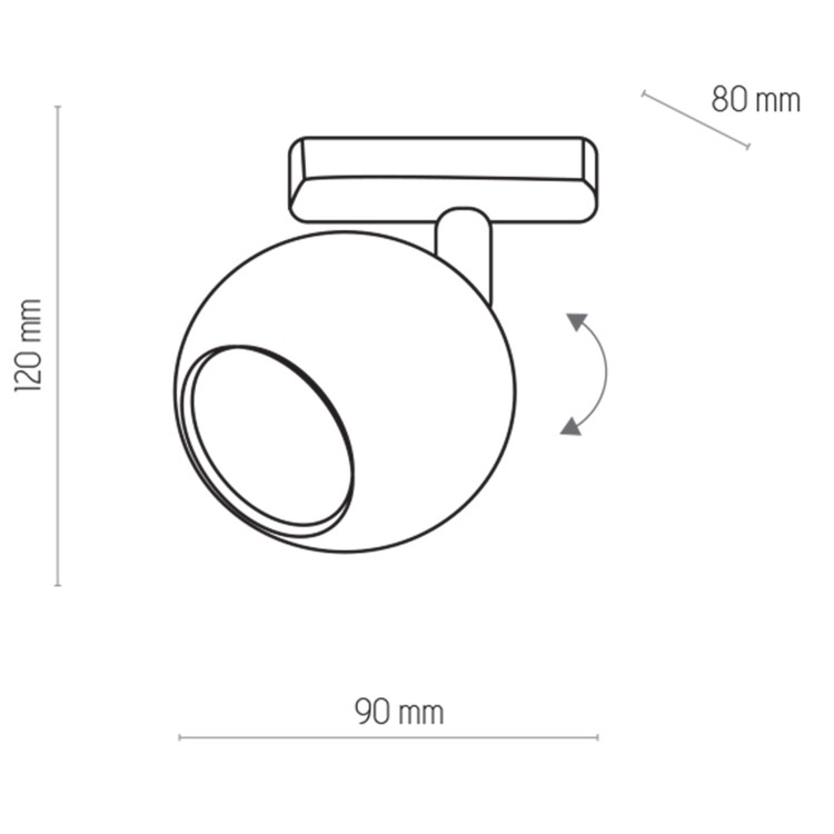 TRACER BLACK 1 TL-001 GU10 4041 TK Lighting Czarny