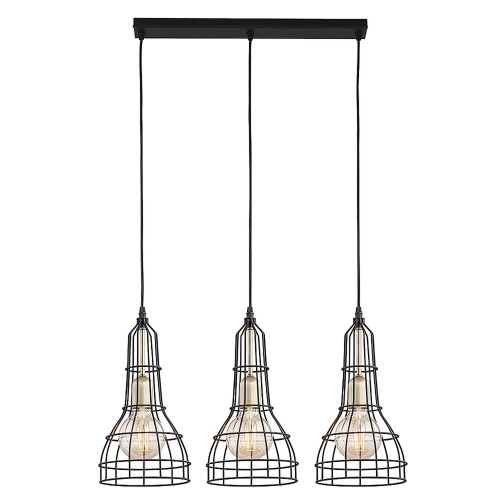 LONG Lampa wisząca 3 Listwa 2209 TK Lighting Złoty, Czarny Czarny