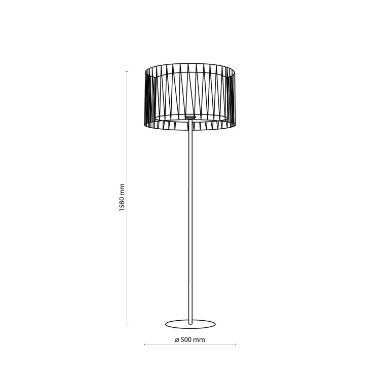 HARMONY BLACK Lampa podłogowa 1 2899 TK Lighting Czarny Czarny