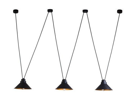 Lampa sufitowa wisząca Industrialna Loft PERM III 9146 NOWODVORSKI Lighting 3xE27 nowoczesna oprawa oświetleniowa metal żyrandol czarno-miedziany czarna potrójna zwis Inspiracje Premium