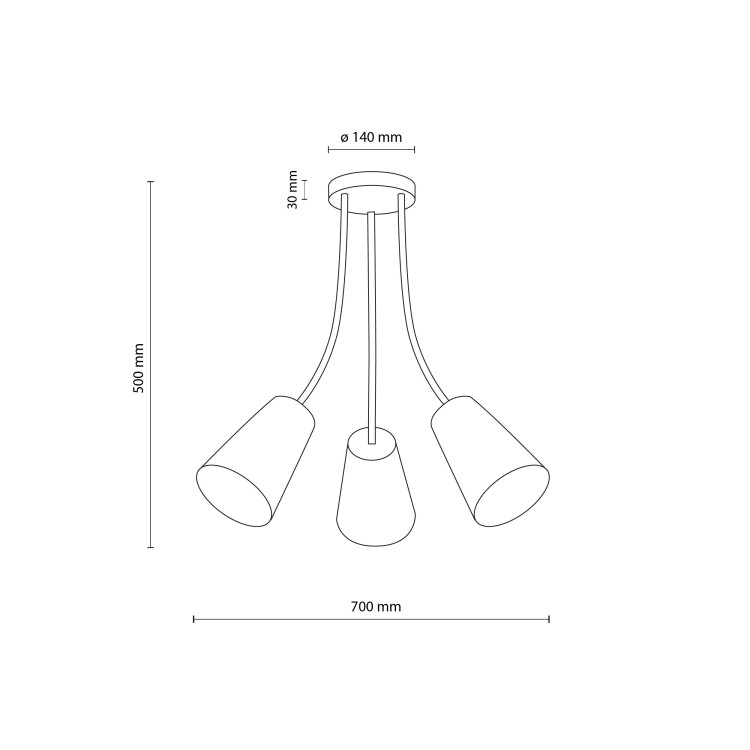WIRE COLOUR Lampa sufitowa 3 2106 TK Lighting Mix Multikolor