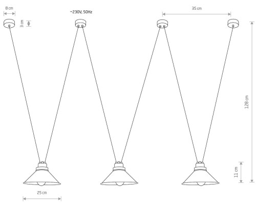 Lampa sufitowa wisząca Industrialna Loft PERM III 9146 NOWODVORSKI Lighting 3xE27 nowoczesna oprawa oświetleniowa metal żyrandol czarno-miedziany czarna potrójna zwis Inspiracje Premium