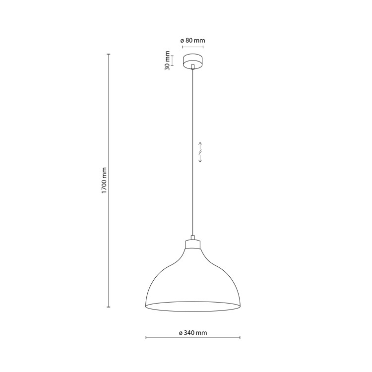 CAP BLACK Lampa wisząca 1 2071 TK Lighting Sosna, Czarny Czarny