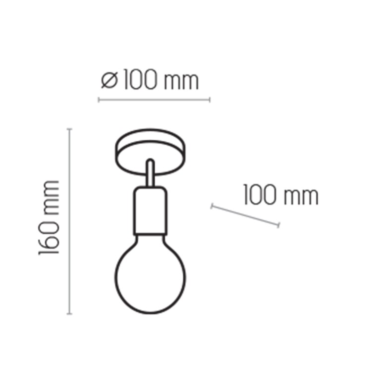 RETRO Lampa sufitowa 1 CZARNY / PATYNA 1901 TK Lighting