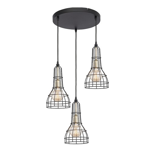 LONG Lampa wisząca 3 Koło 2230 TK Lighting Złoty, Czarny Czarny