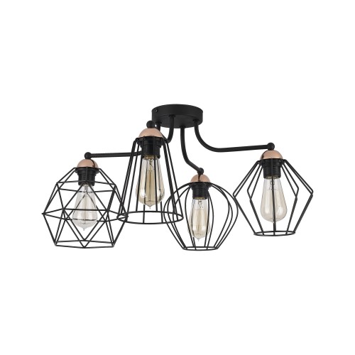GALAXY Lampa sufitowa 4 1645 TK Lighting Miedziany, Czarny Czarny