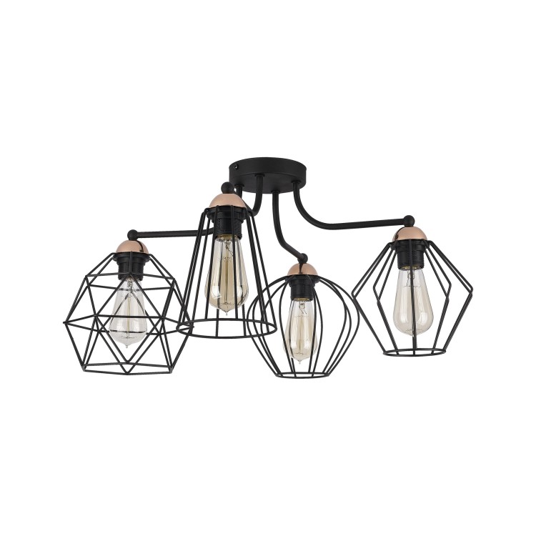 GALAXY Lampa sufitowa 4 1645 TK Lighting Miedziany, Czarny Czarny