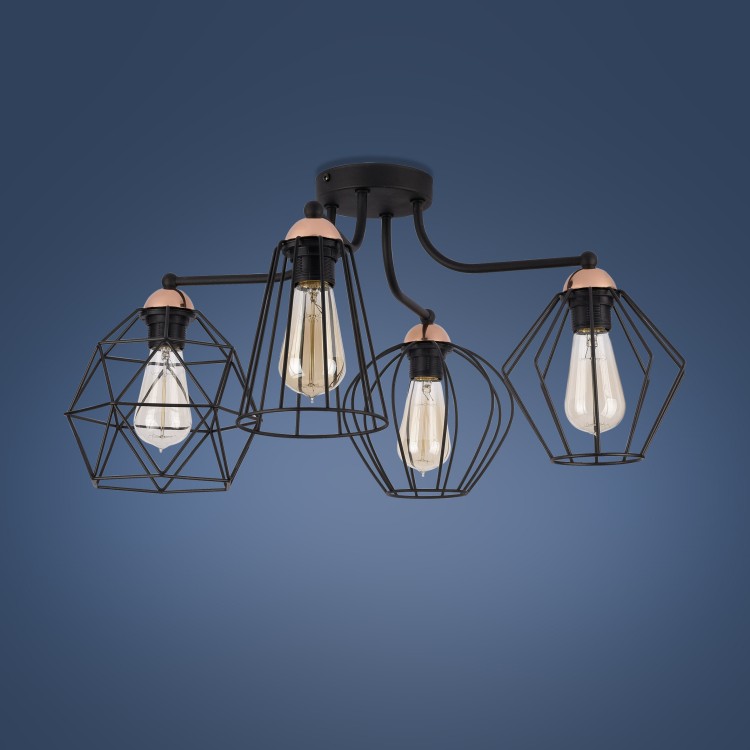 GALAXY Lampa sufitowa 4 1645 TK Lighting Miedziany, Czarny Czarny