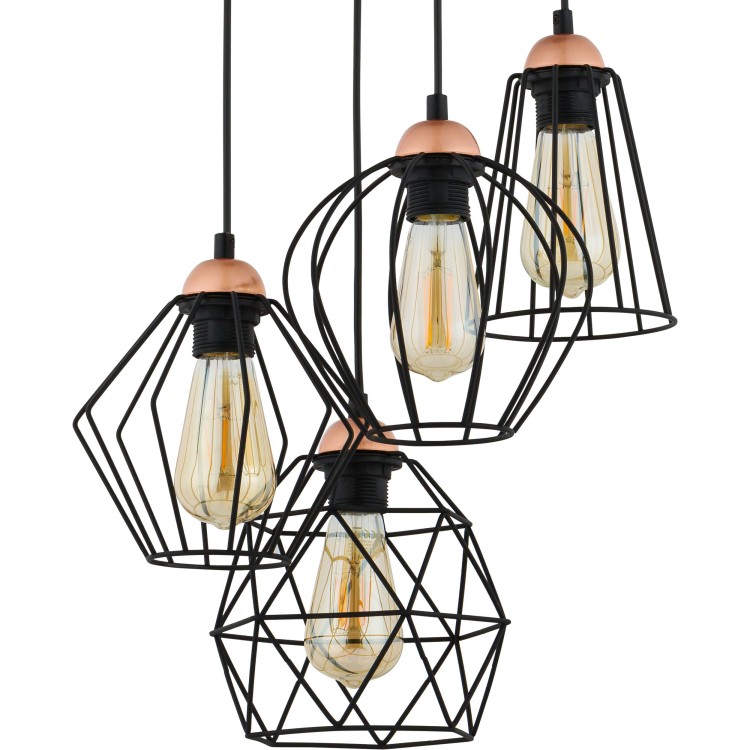 GALAXY Lampa wisząca 4 1643 TK Lighting Miedziany, Czarny Czarny