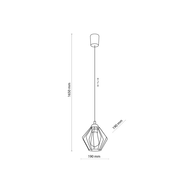 GALAXY Lampa wisząca 1PŁ 1642 TK Lighting Miedziany, Czarny Czarny