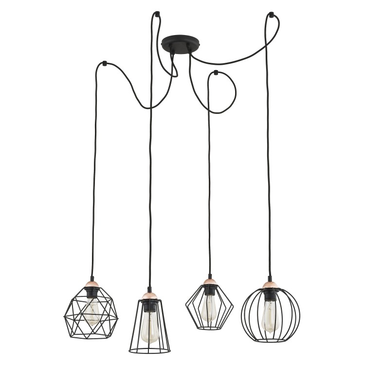 GALAXY PAJĄK Lampa wisząca 4 PŁ 1646 TK Lighting Miedziany, Czarny Czarny