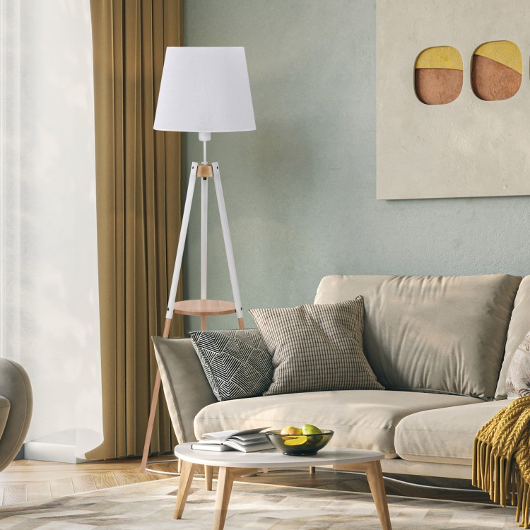 VAIO WHITE Lampa podłogowa 1 698 TK Lighting Biały, Sosna Biały
