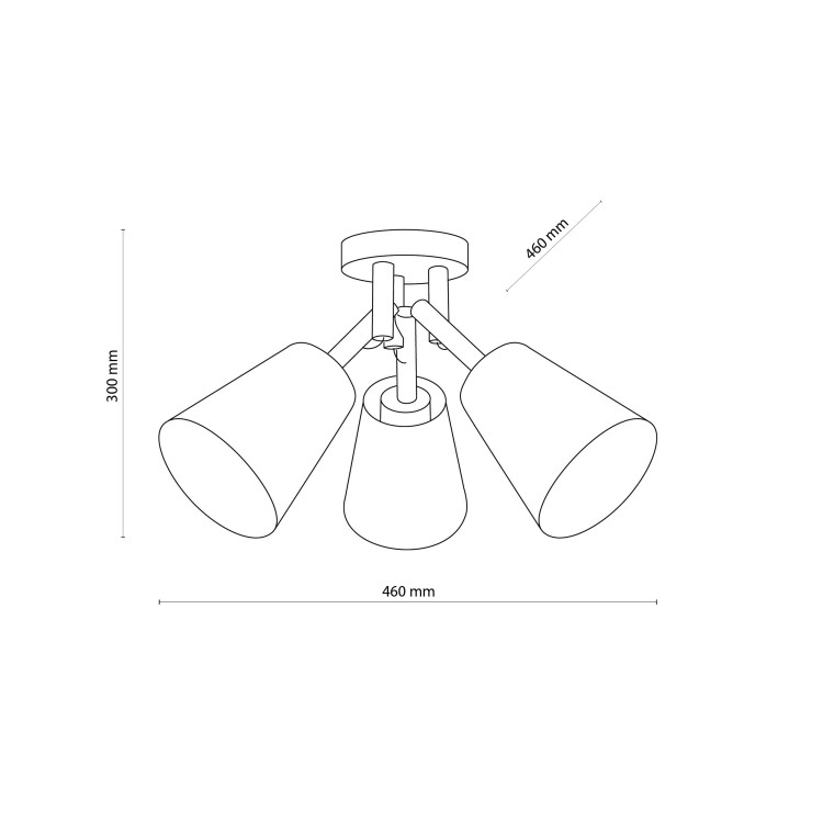 VAIO WHITE Lampa sufitowa 3 665 TK Lighting Biały, Sosna Biały