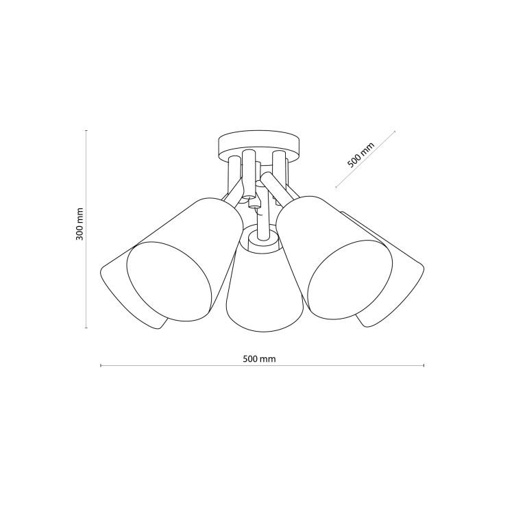 VAIO WHITE Lampa sufitowa 5 666 TK Lighting Biały, Sosna Biały