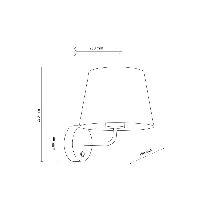 MAJA BLACK Kinkiet 1 1884 TK Lighting Czarny Czarny