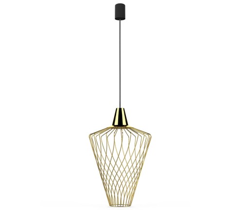 Lampa sufitowa wisząca Industrialna Loft WAVE GOLD L 8857 NOWODVORSKI Lighting E27  oświetleniowa żyrandol nowoczesna metal do Kuchni Jadalni nad stół blat wyspę złoty mosiądz złota zwis Inspiracje Premium