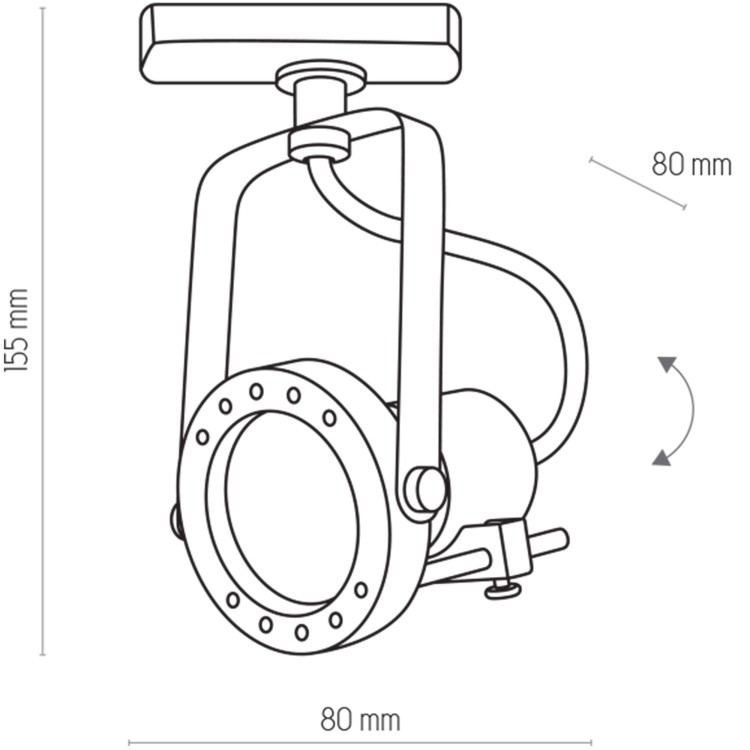 TRACER BLACK 1 TL-002 GU10 50W 4066 TK Lighting Czarny Czarny