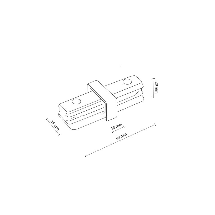 TRACER BLACK Łącznik prosty 4068 TK Lighting Czarny Nie dotyczy