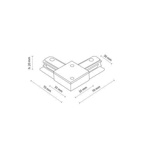 TRACER WHITE Łącznik kątowy 4069 TK Lighting Biały Nie dotyczy