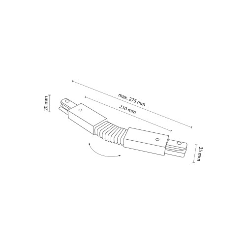 TRACER WHITE Łącznik elastyczny 4071 TK Lighting Biały Nie dotyczy