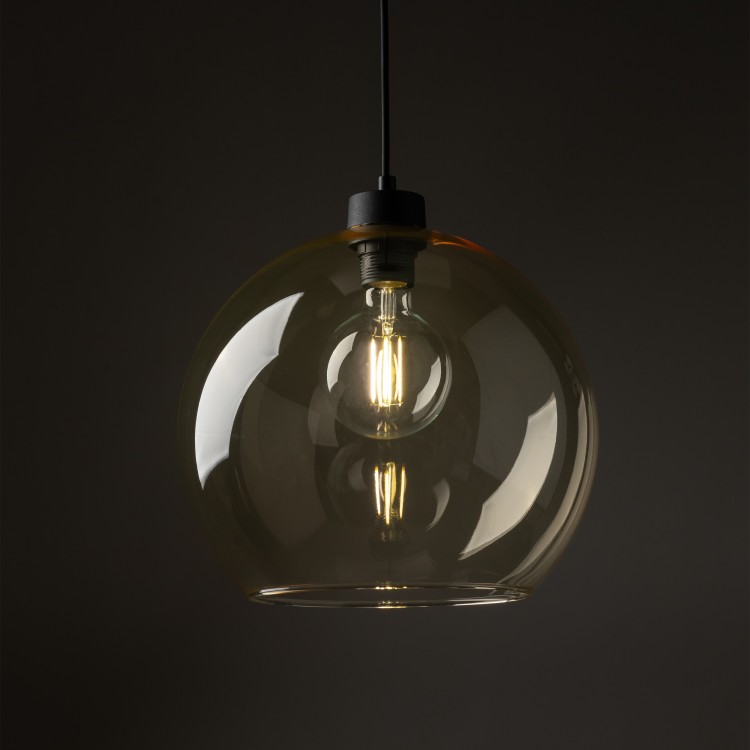 CUBUS Lampa wisząca 1 PŁ BURSZTYN 2064 TK Lighting Czarny Bursztynowy