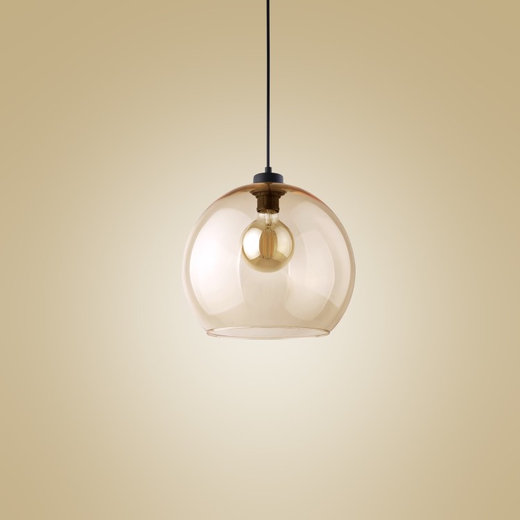 CUBUS Lampa wisząca 1 PŁ BURSZTYN 2064 TK Lighting Czarny Bursztynowy