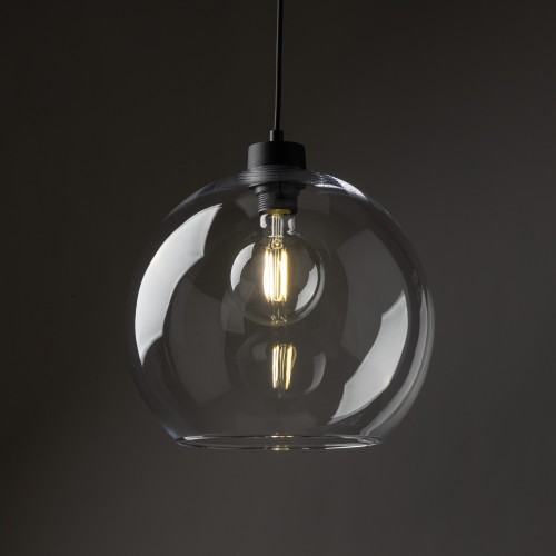 CUBUS Lampa wisząca 1 PŁ TRANSPARENT 2076 TK Lighting Czarny Transparentny