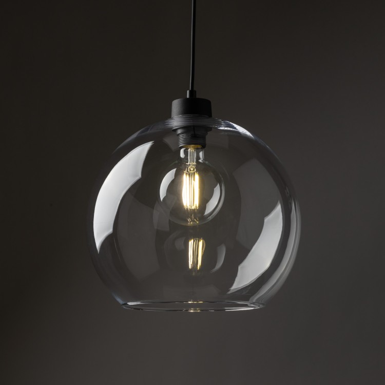 CUBUS Lampa wisząca 1 PŁ TRANSPARENT 2076 TK Lighting Czarny Transparentny