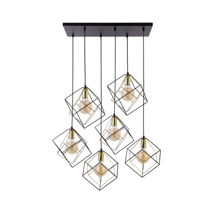 ALAMBRE Lampa wisząca 6 PŁ CZ/ZŁ 2779 TK Lighting Czarny Złoty, Czarny