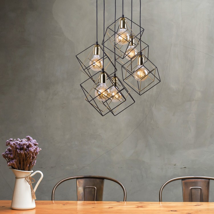 ALAMBRE Lampa wisząca 6 PŁ CZ/ZŁ 2779 TK Lighting Czarny Złoty, Czarny