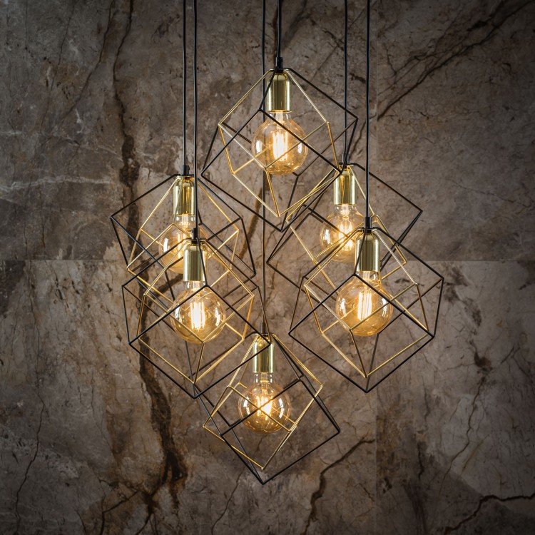 ALAMBRE Lampa wisząca 6 PŁ CZ/ZŁ 2779 TK Lighting Czarny Złoty, Czarny