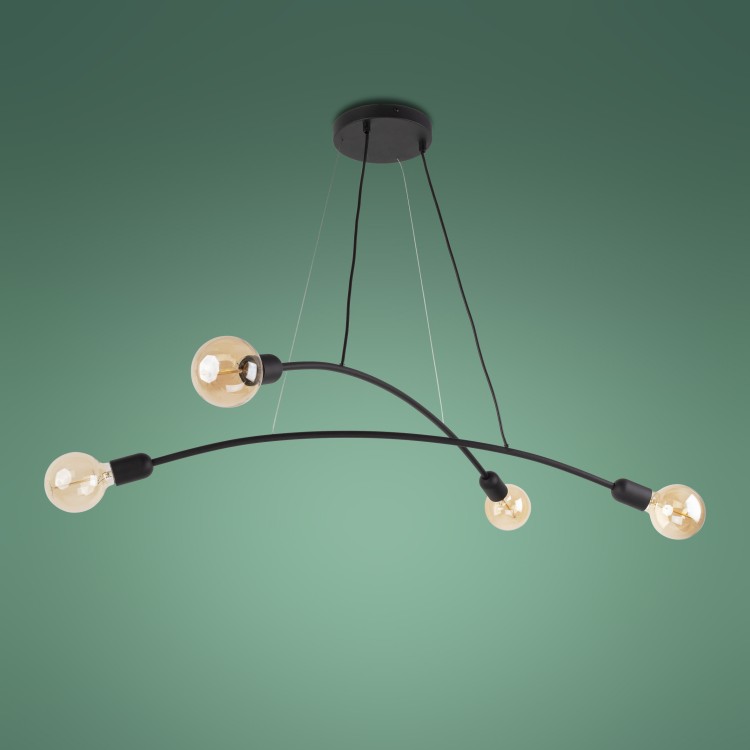 HELIX BLACK Lampa wisząca 4 2724 TK Lighting Czarny