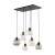 CUBUS Lampa wisząca 6 PŁ 2164 TK Lighting Czarny Transparentny, Szary, Bursztynowy