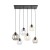 CUBUS Lampa wisząca 6 PŁ 2164 TK Lighting Czarny Transparentny, Szary, Bursztynowy