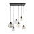 CUBUS Lampa wisząca 6 PŁ 2164 TK Lighting Czarny Transparentny, Szary, Bursztynowy
