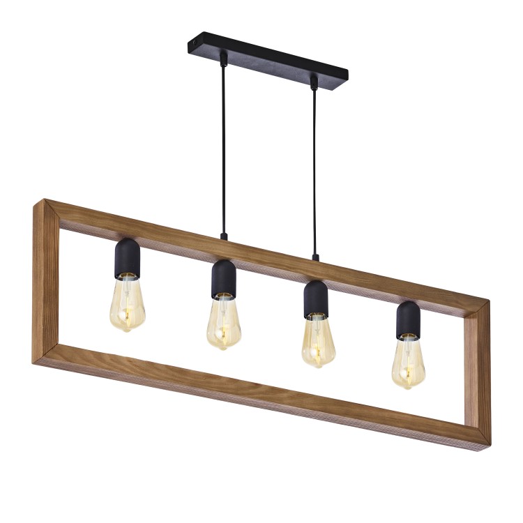 METRO Lampa wisząca 4 PŁ FSC 100%, SA-COC-006060 4276 TK Lighting Sosna, Czarny