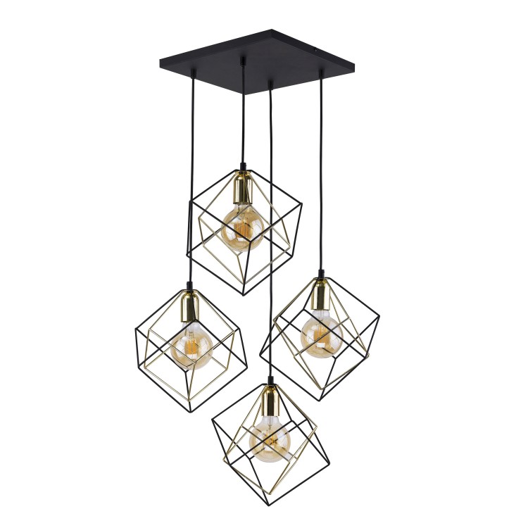 ALAMBRE Lampa wisząca 4 PŁ CZ/ZŁ 2778 TK Lighting Czarny Złoty, Czarny