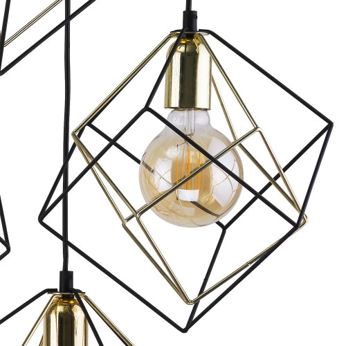 ALAMBRE Lampa wisząca 4 PŁ CZ/ZŁ 2778 TK Lighting Czarny Złoty, Czarny