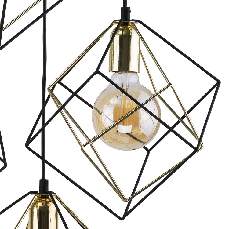 ALAMBRE Lampa wisząca 4 PŁ CZ/ZŁ 2778 TK Lighting Czarny Złoty, Czarny