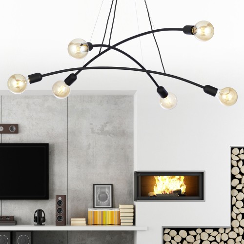 HELIX BLACK Lampa wisząca 6 2726 TK Lighting Czarny
