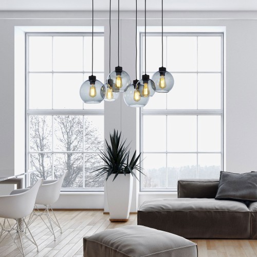CUBUS GRAPHITE Lampa wisząca 6 2833 TK Lighting Czarny Grafitowy
