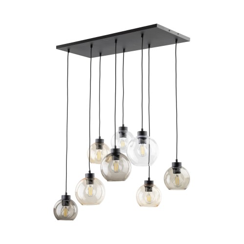 CUBUS Lampa wisząca 8 2834 TK Lighting Czarny Transparentny, Bursztynowy, Grafitowy