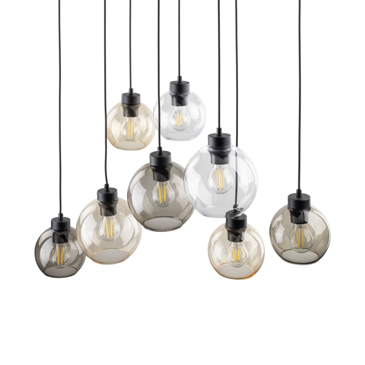 CUBUS Lampa wisząca 8 2834 TK Lighting Czarny Transparentny, Bursztynowy, Grafitowy