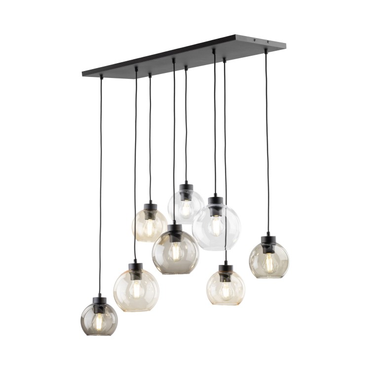 CUBUS Lampa wisząca 8 2834 TK Lighting Czarny Transparentny, Bursztynowy, Grafitowy