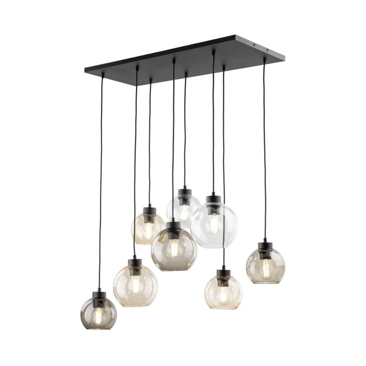 CUBUS Lampa wisząca 8 2834 TK Lighting Czarny Transparentny, Bursztynowy, Grafitowy