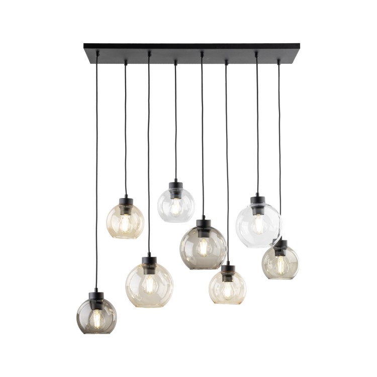 CUBUS Lampa wisząca 8 2834 TK Lighting Czarny Transparentny, Bursztynowy, Grafitowy